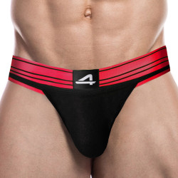 CUT4MEN Jockstrap Rugby Noir-Rose neon
